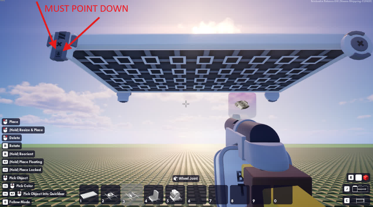 downward wheel joint